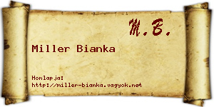 Miller Bianka névjegykártya
